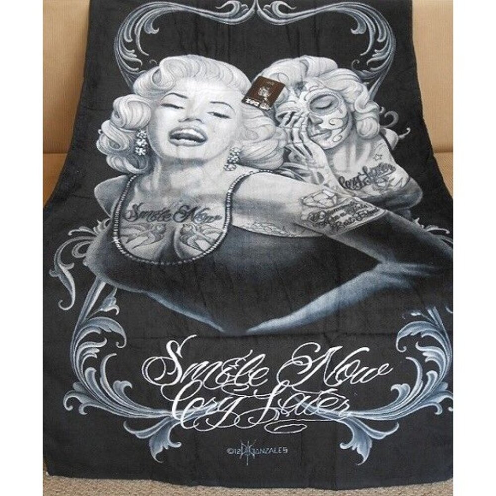 New Towel Marilyn Monroe Smile Now Cry Later Bath Beach Pool Gift Tattoo Design